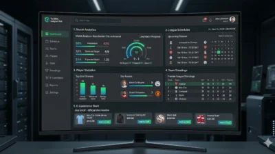 Sports League Management Software Dashboard