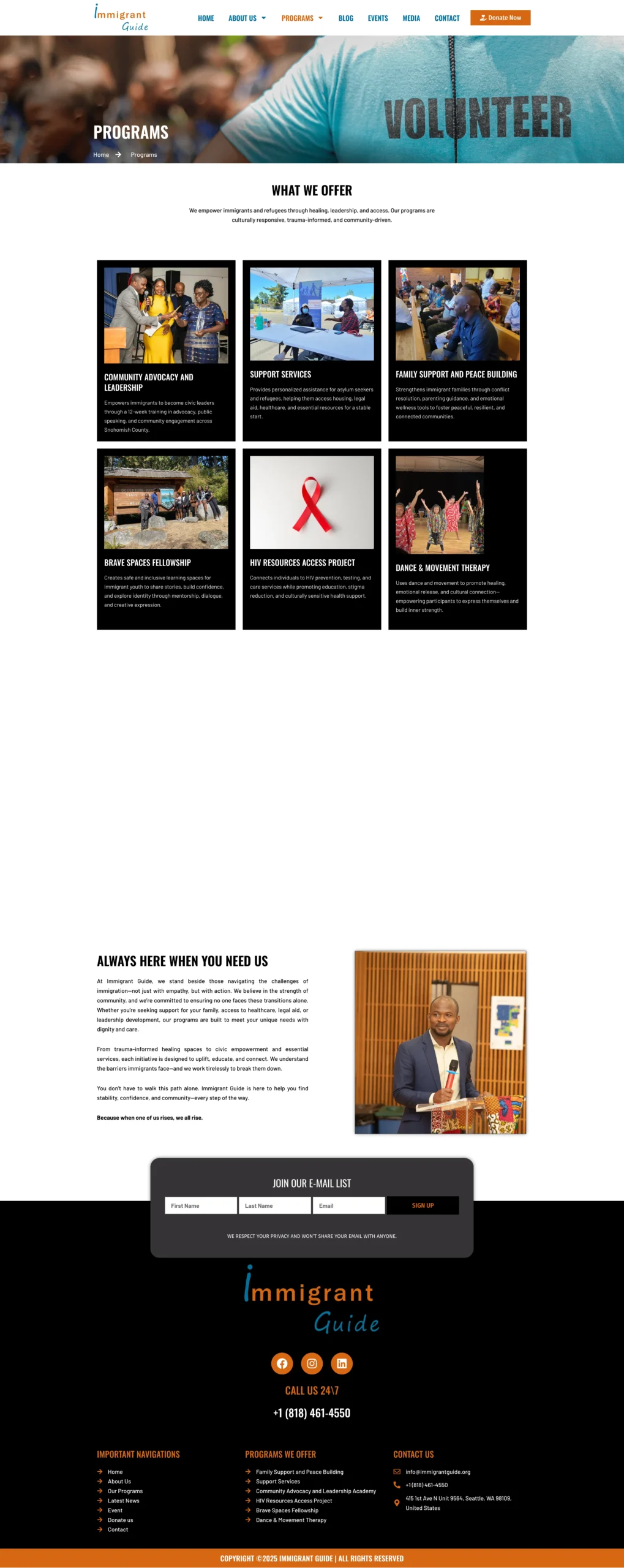 Powerful Nonprofit Website for Immigrant Community Support & Programs 3